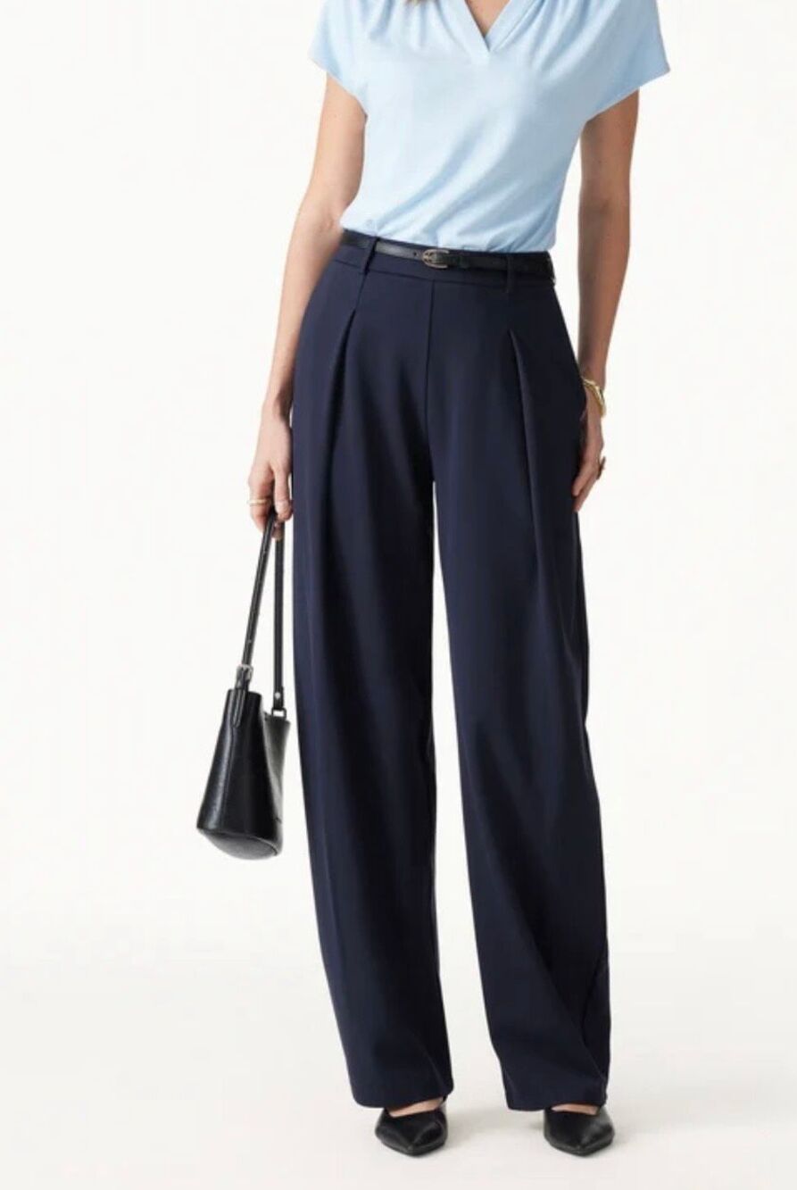 Talbots Navy Blue Pleat Front Wool Dress Pants Women’s Size 16 NEW